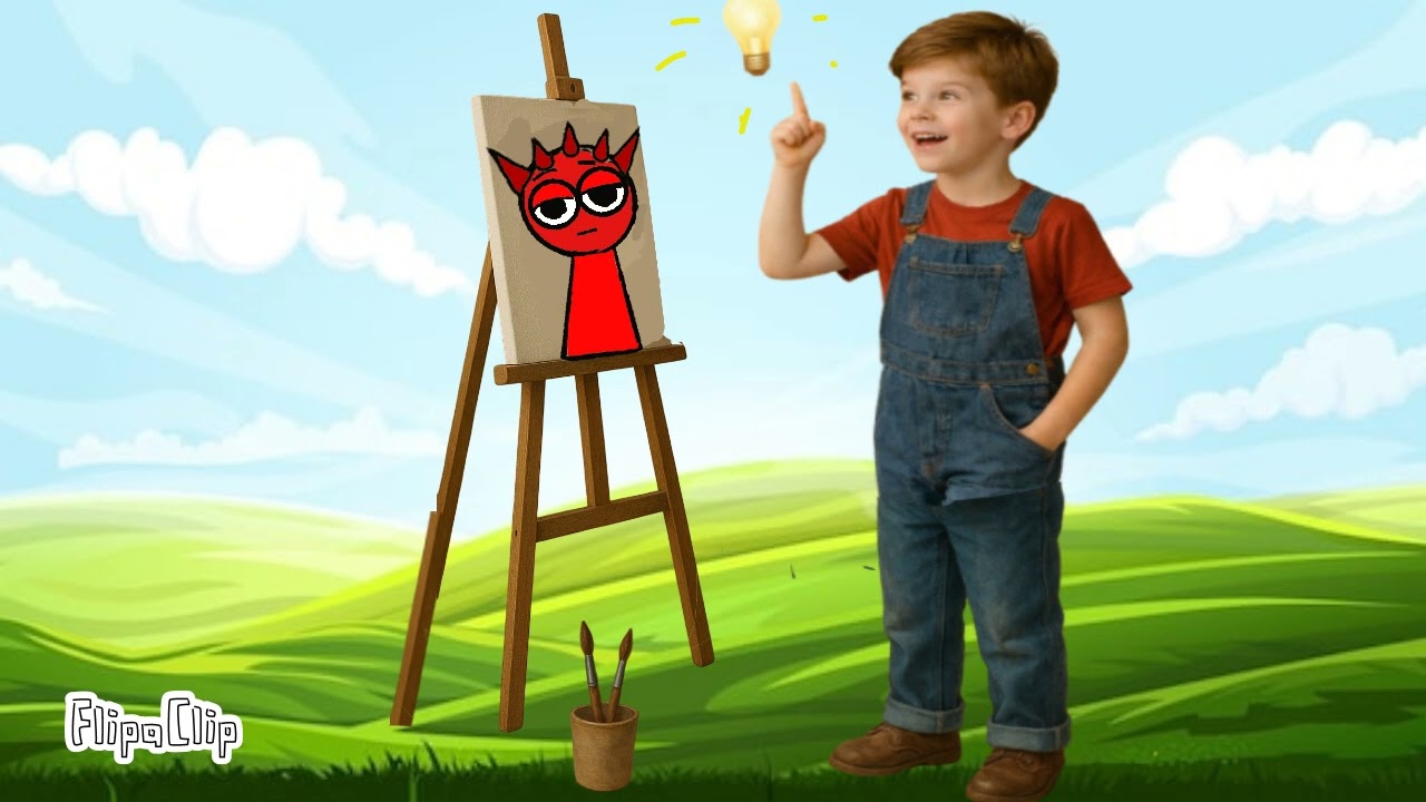 Kid Paints Sprunki Raddy 🎨 Stop Motion Animation