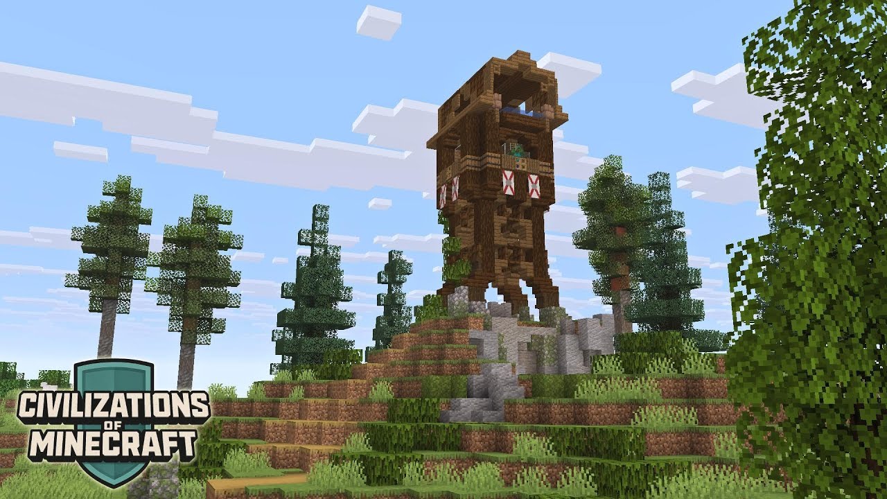 I Built an Iron Farm Inside a Viking Watchtower (Civilizations of minecraft Episode 3)