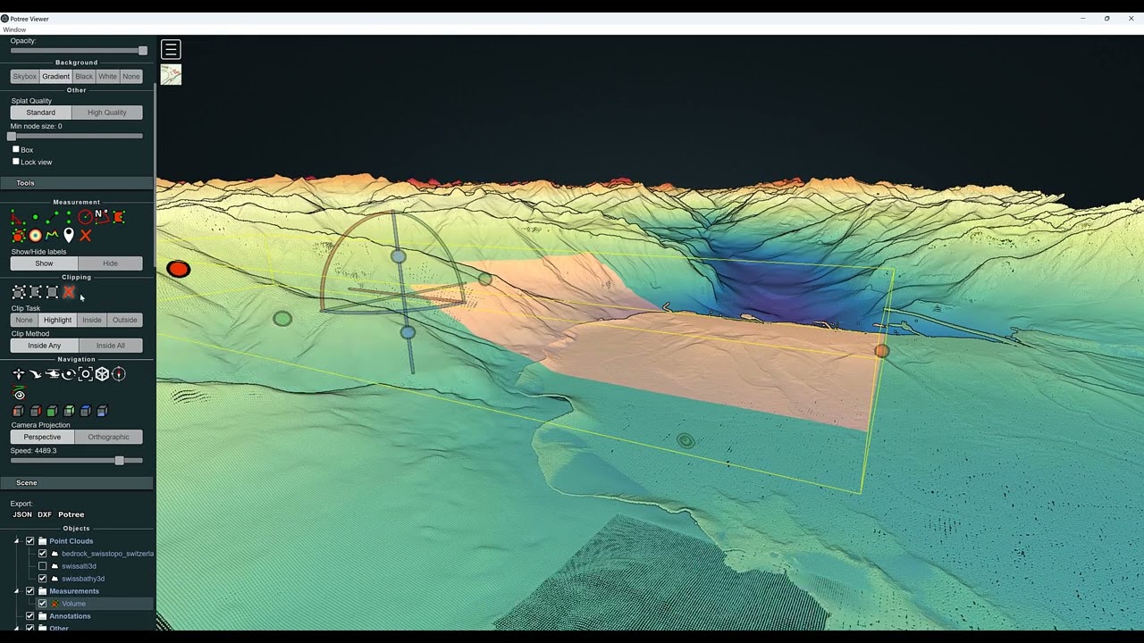 swisstopo bedrock in pointcloud