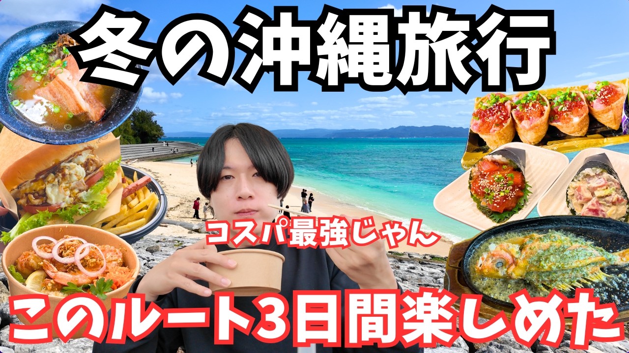 【沖縄旅行】夏より良いかも？冬の沖縄本島でグルメと観光を巡るドライブ旅行！2泊3日沖縄旅行vlog総集編