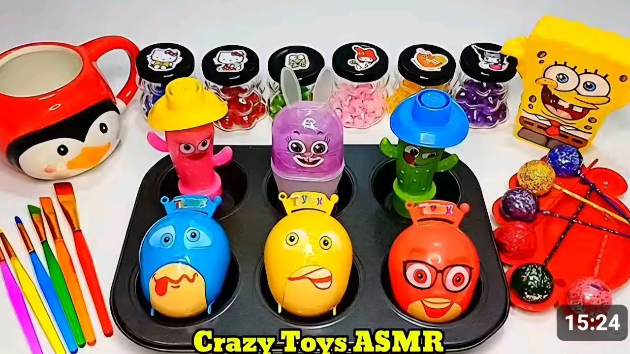 Satisfying Video I How to make Rainbow Noddles with Fruits Toys Cutting ASMR