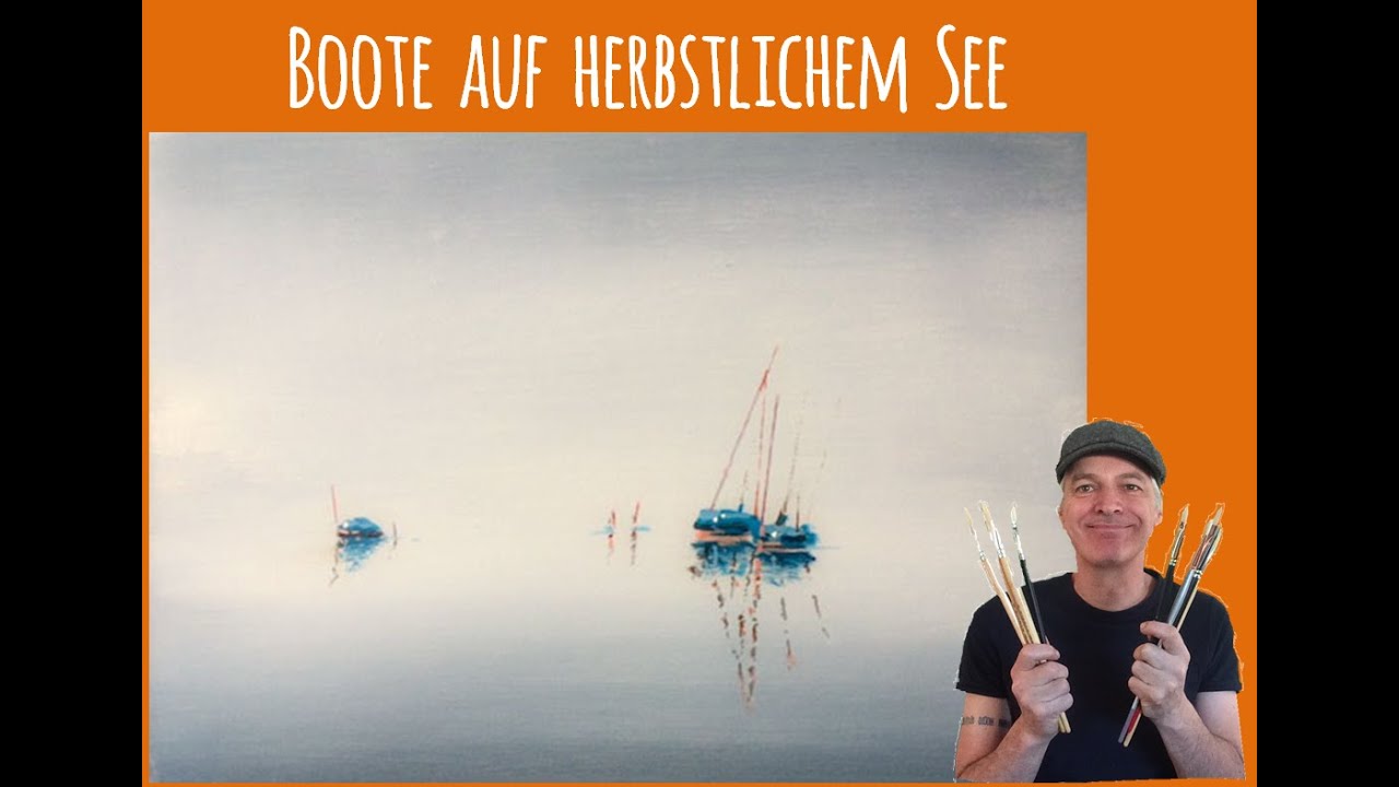 10-Minuten-Malerei: Einfache Boote im Herbst | Acryl malen | Anfänger