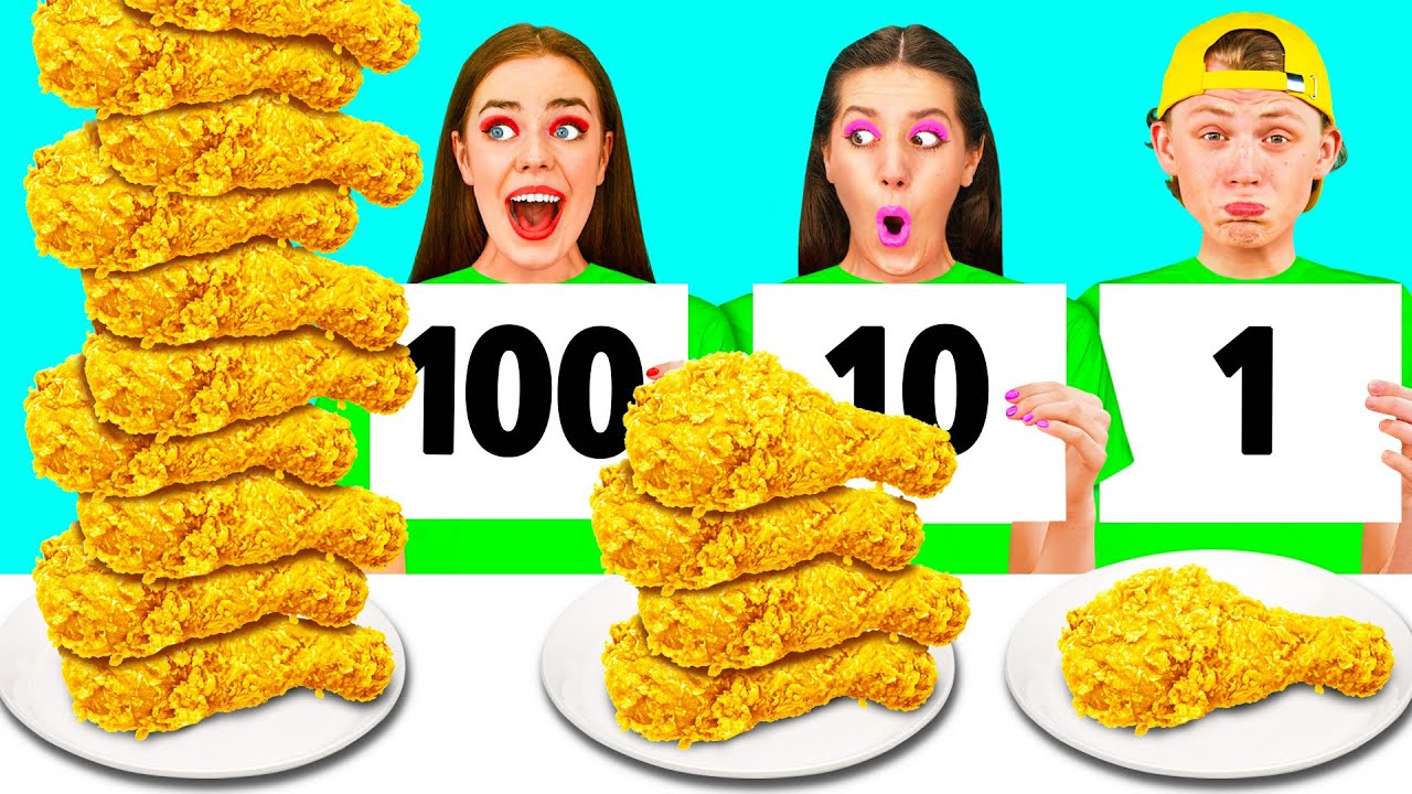 100 Couches de Nourriture Défi | Bataille Comestible