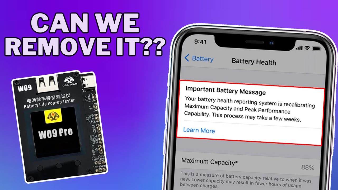 How to remove &ldquo;Important Battery Message&rdquo; on any iPhone instantly | OSS Team W09 Pro