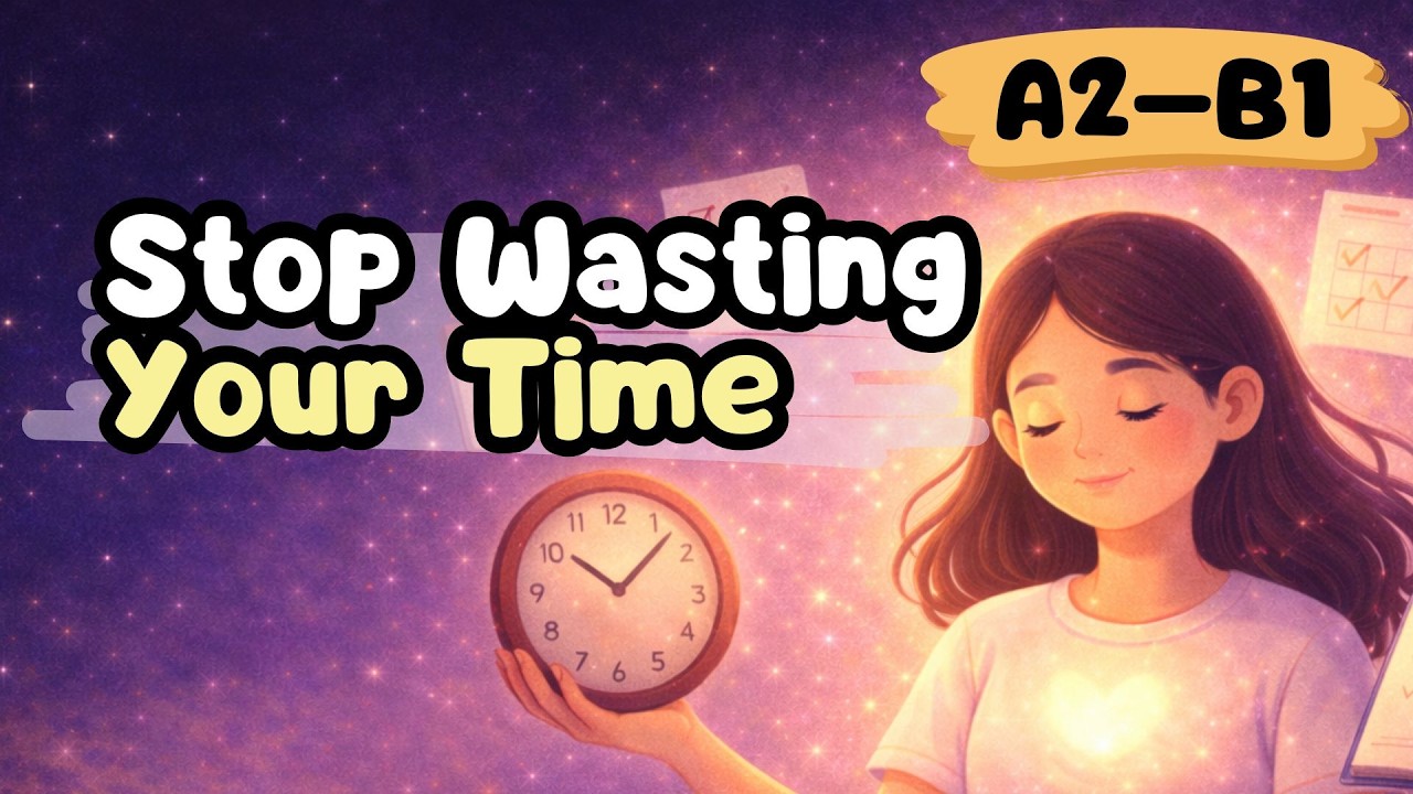 Stop Wasting Your Time | Simple English with Glow & Grow (A2–B1 Listening Practice)
