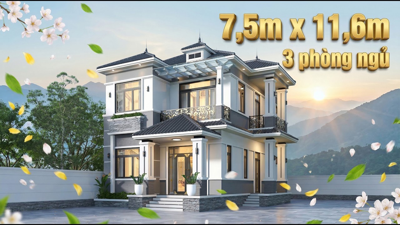 Mẫu Nhà 2 Tầng Mái Nhật 3 Phòng Ngủ Đẹp Mê Mẩn Tại Kiên Giang | MH06128