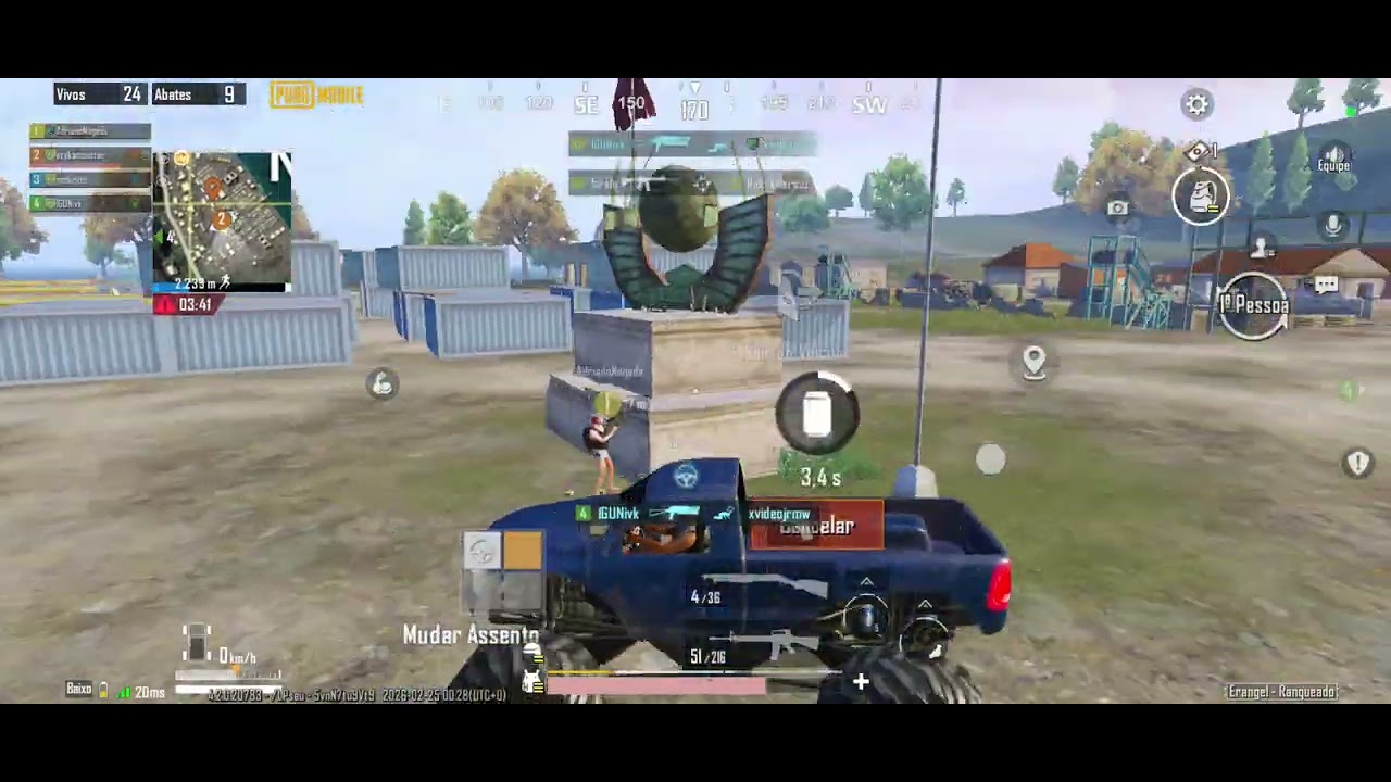 PUBG Mobile - Celular começou a travar demais e perdemos para uma dupla - SQUAD Aleatório Erangel