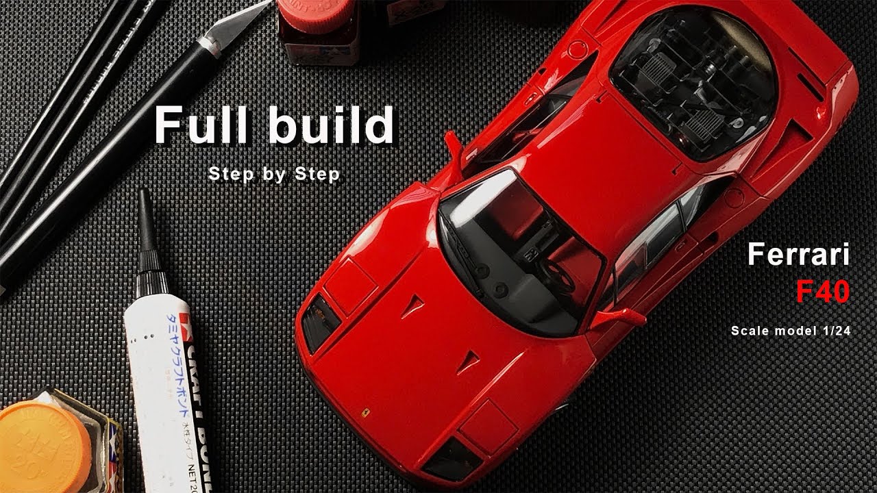 Ferrari F40 | Full build Step by step | Scale model | Tamiya | 1/24 | ASMR