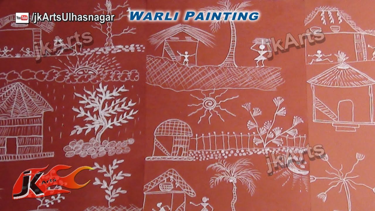 Warli Art Session #7 | Warli Plants Tree, Hut, Sun Part 1 | JK Arts Classes