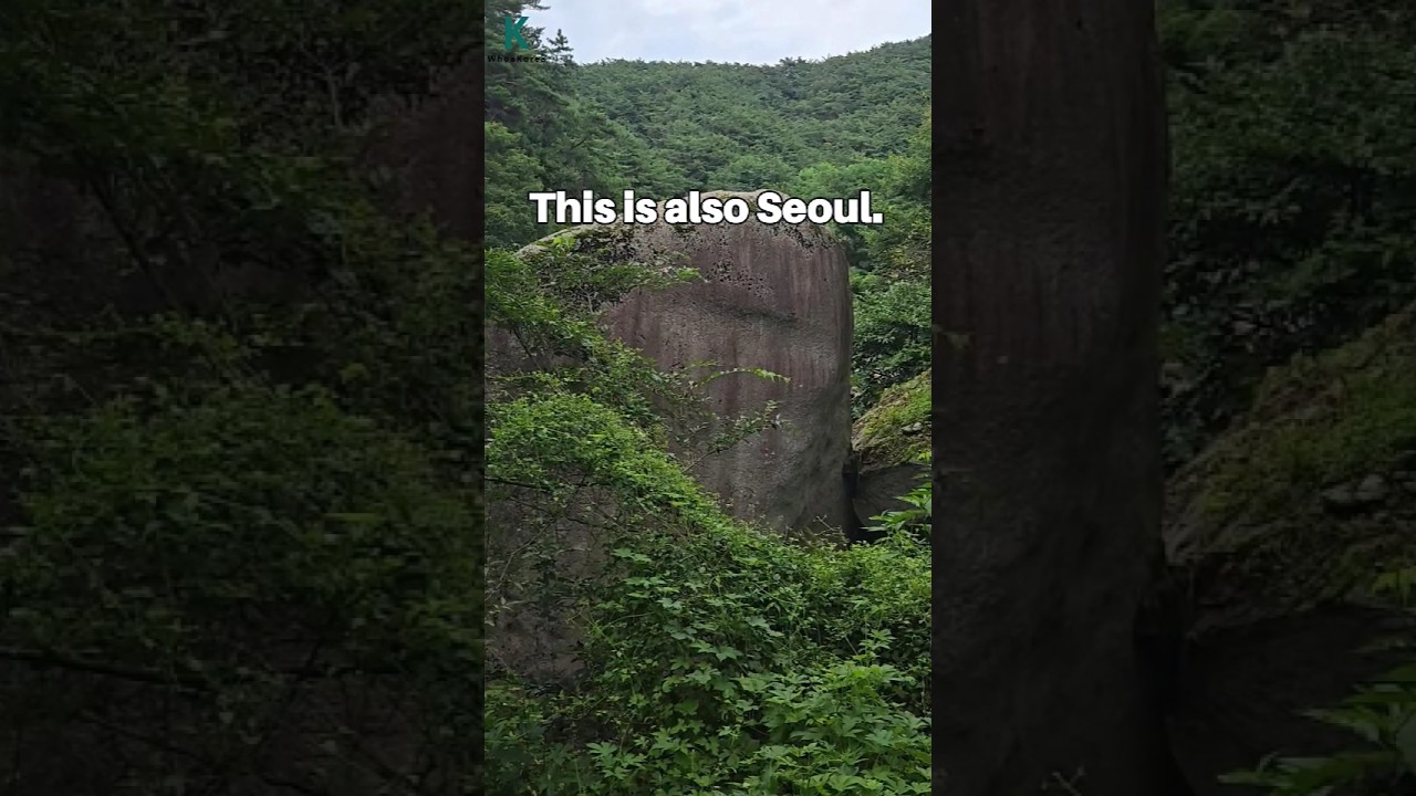 A peaceful valley flowing through Bukhansan