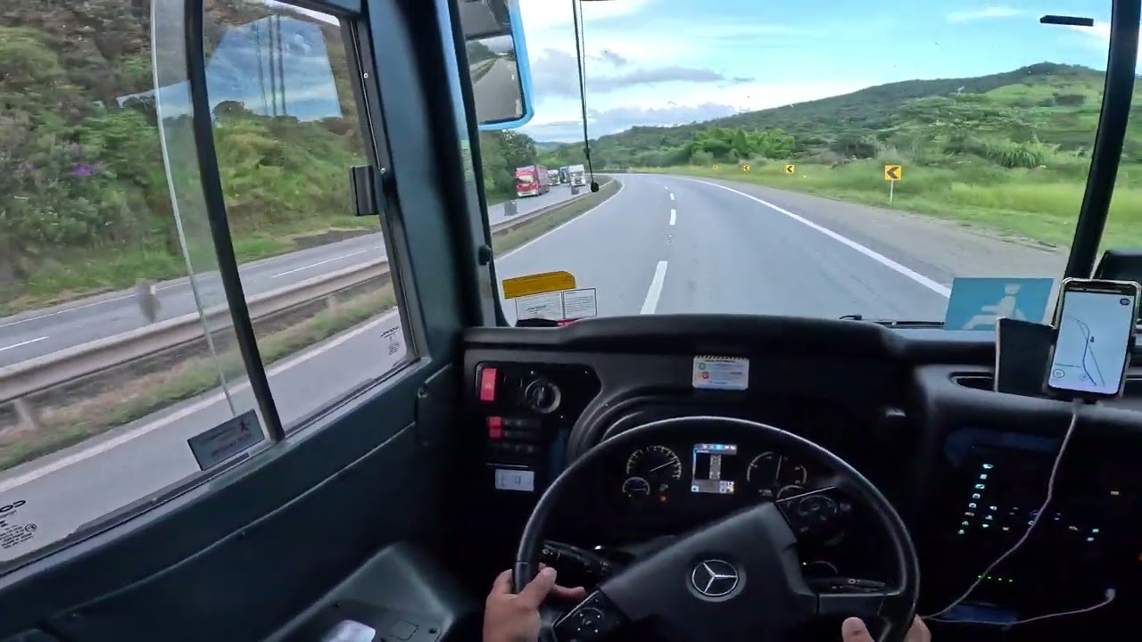 Ao volante, Viagem Satisfatória: Visão do Motorista 🚌 ​#Busologia #OnibusRodoviario #POV #viral #bus