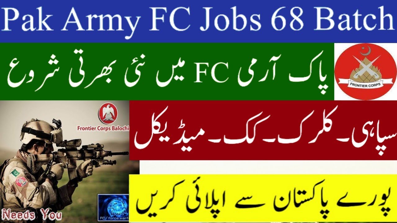 FC Balochistan Jobs 2021 South 68 Batch