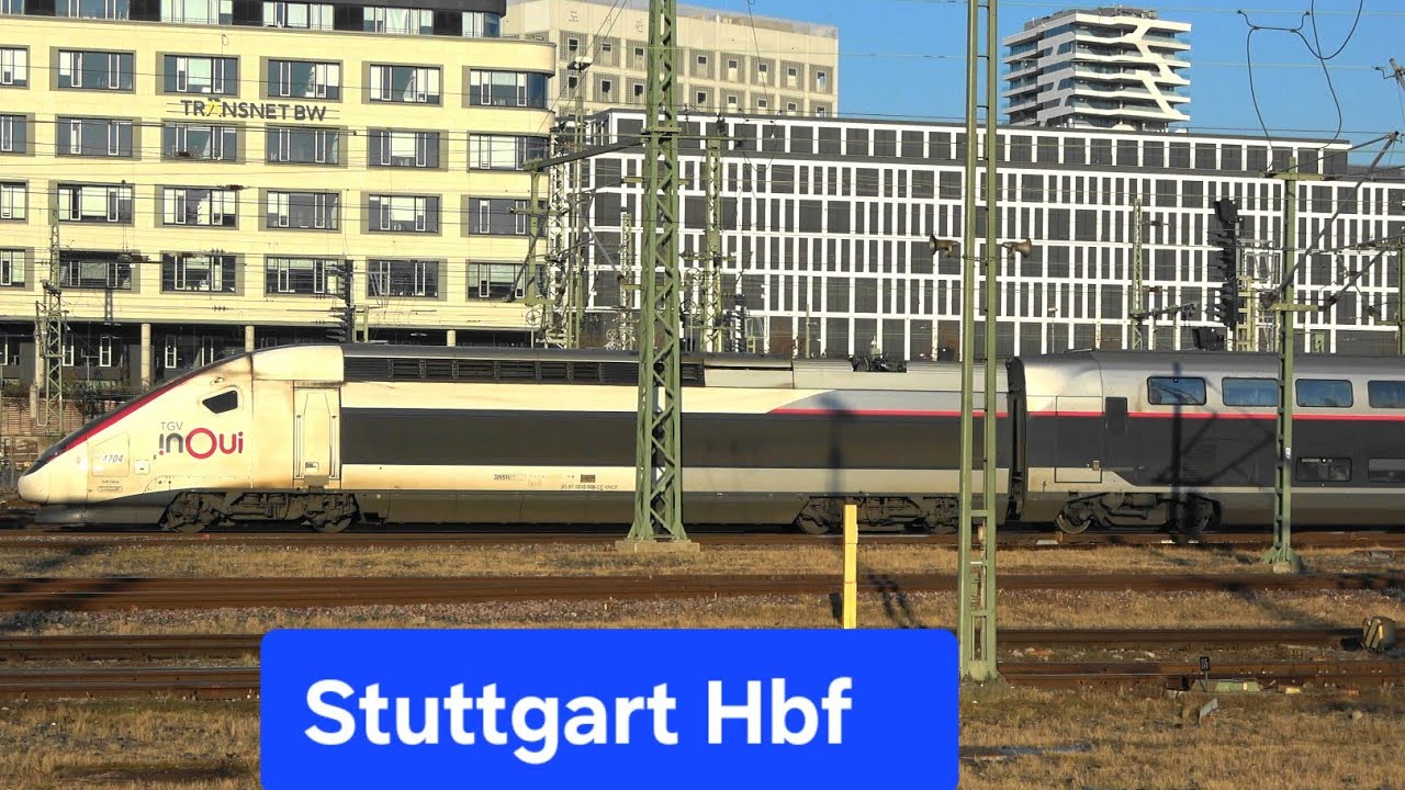 Stuttgart Hbf: TGV, ICE, Dosto-Züge Regional- und Fernverkehr, bwegt-Züge, TRI Ersatzzug mit N-Wagen