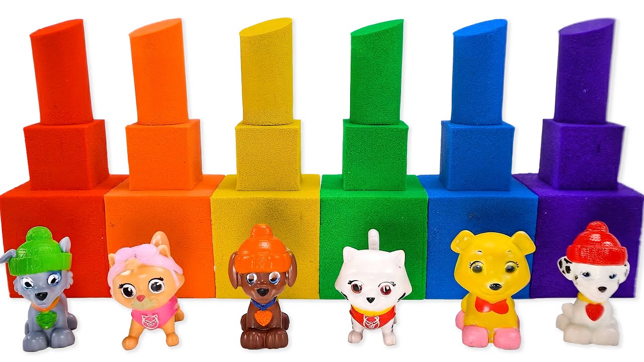 DIY How To Make Funny Rainbow Paw Patrol Lipstick Kinetic Sand Cutting ASMR | Satisfying Videos