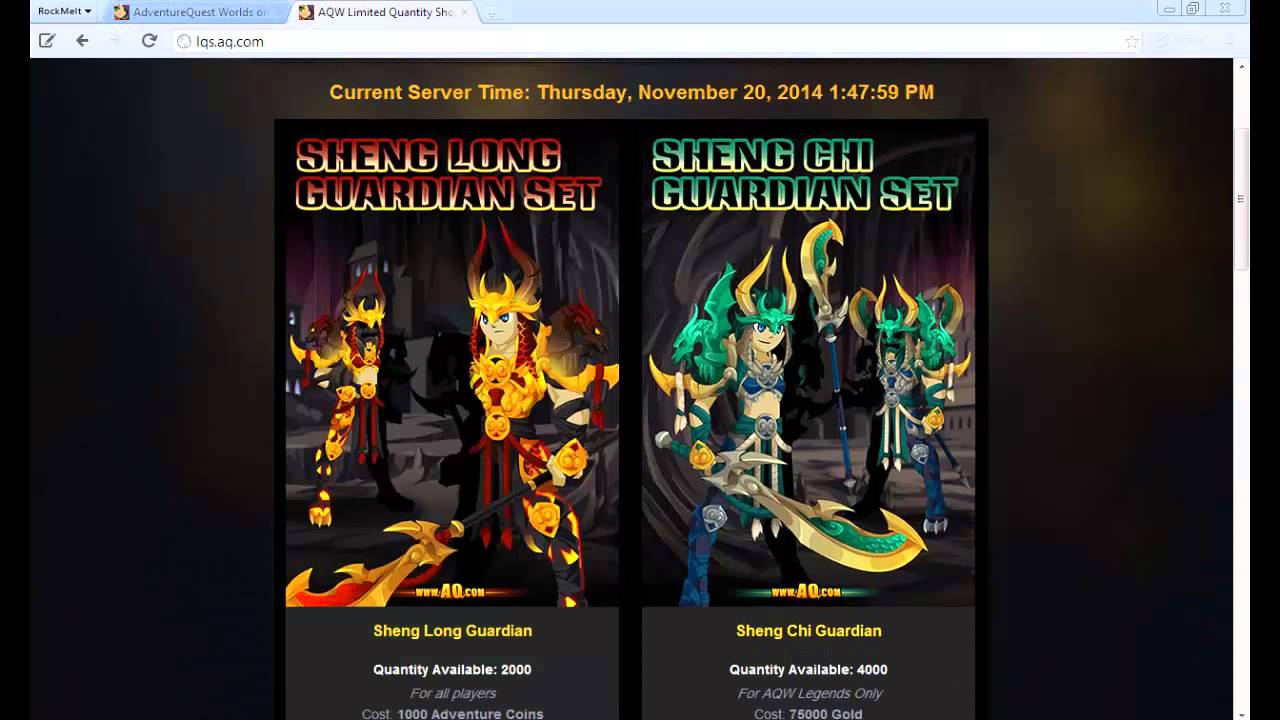 =AQW= limited quantity sets preview