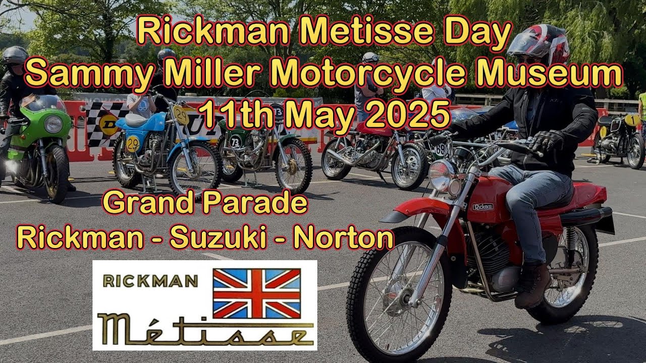 Rickman, Suzuki and Norton on Rickman Metisse Day at the Sammy Miller Motorcycle Museum, May 2025.
