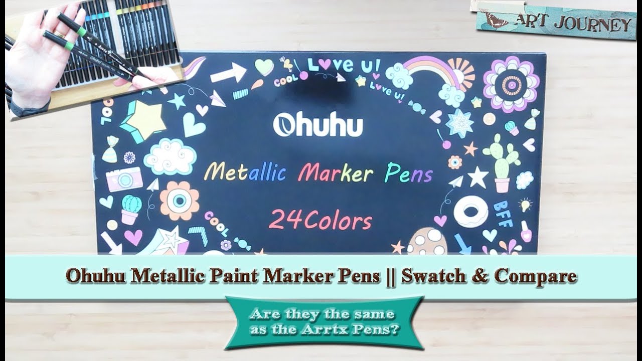 Ohuhu Metallic Markers Swatch & Compare || Are These The Same As Arrtx?