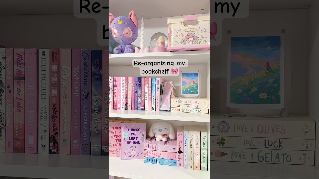 Re-organizing my bookshelf! 🎀 #bookish #bookshelf #books #bookshelforganization #bookishgirl
