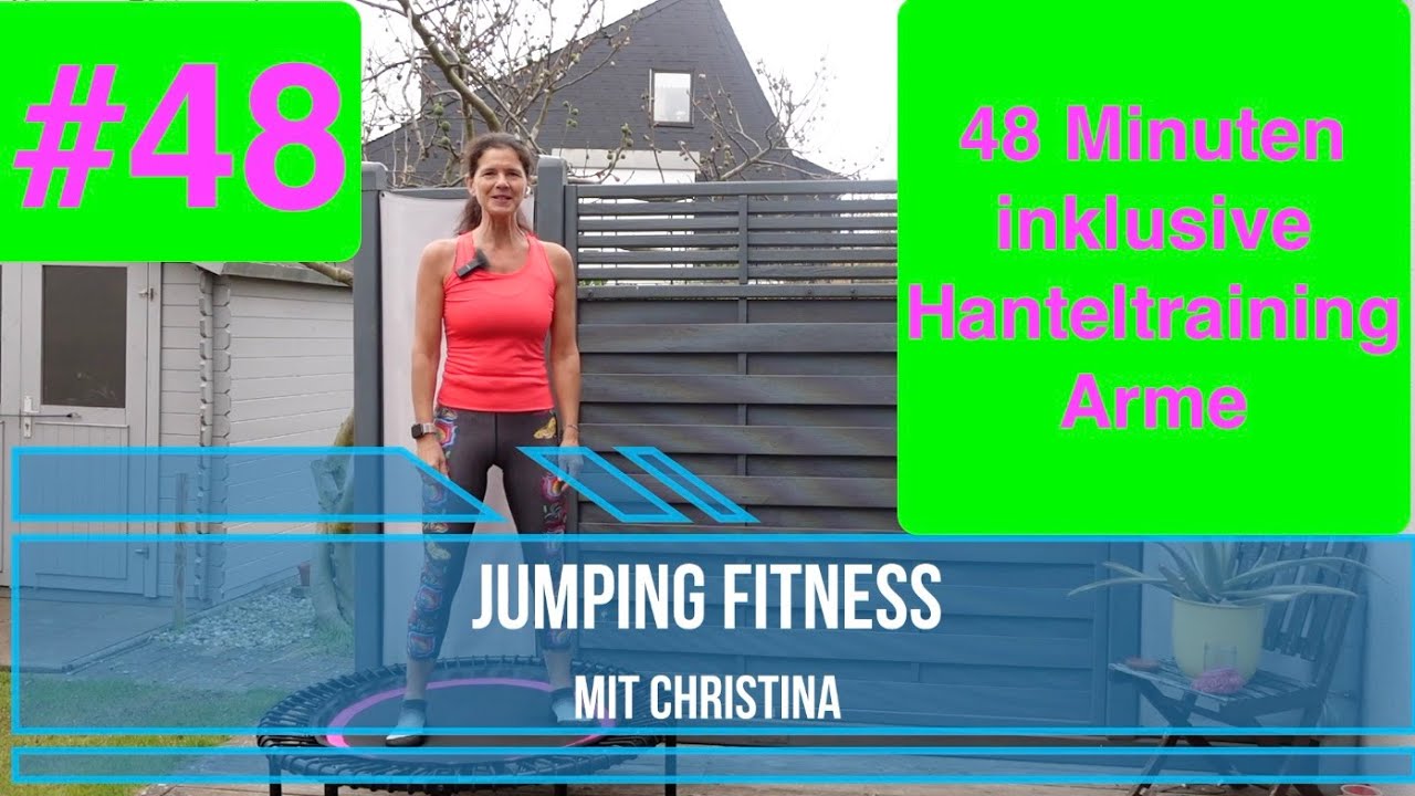 #48 Jumping Fitness 48 Minuten inklusive Hanteltraining Arme Trampolin Workout Handweights Rebounder