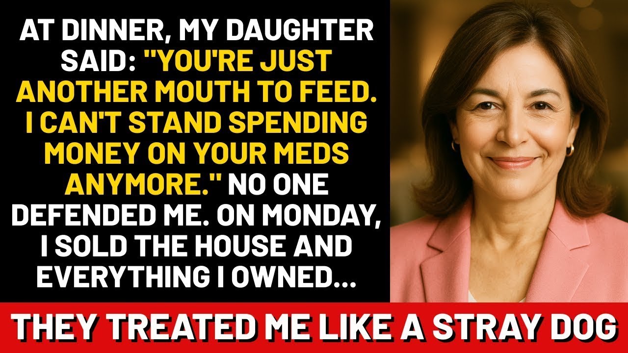 At dinner, my daughter said   You're just another mouth to feed — I can't stand spending mone