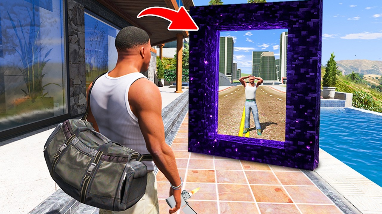 Franklin FOUND INDIAN BIKE DRIVING 3D Portal in GTA 5!