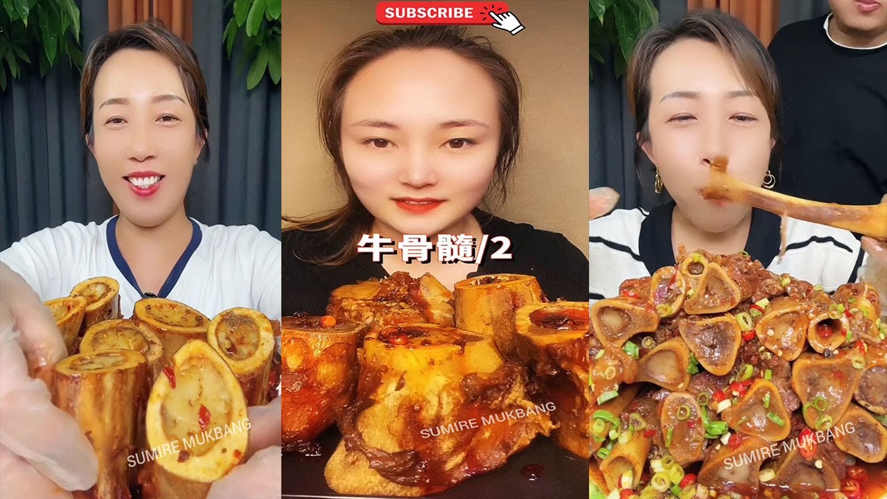 MUKBANG ASMR Eating roasted big bone marrow so yummy