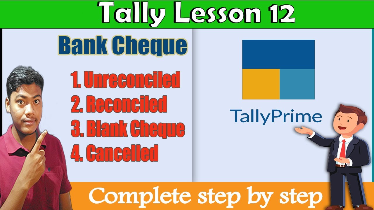 Cheque Register in Tally Prime || Blank Cheque | Unreconciled | Tally prime| lesson 12 #tally