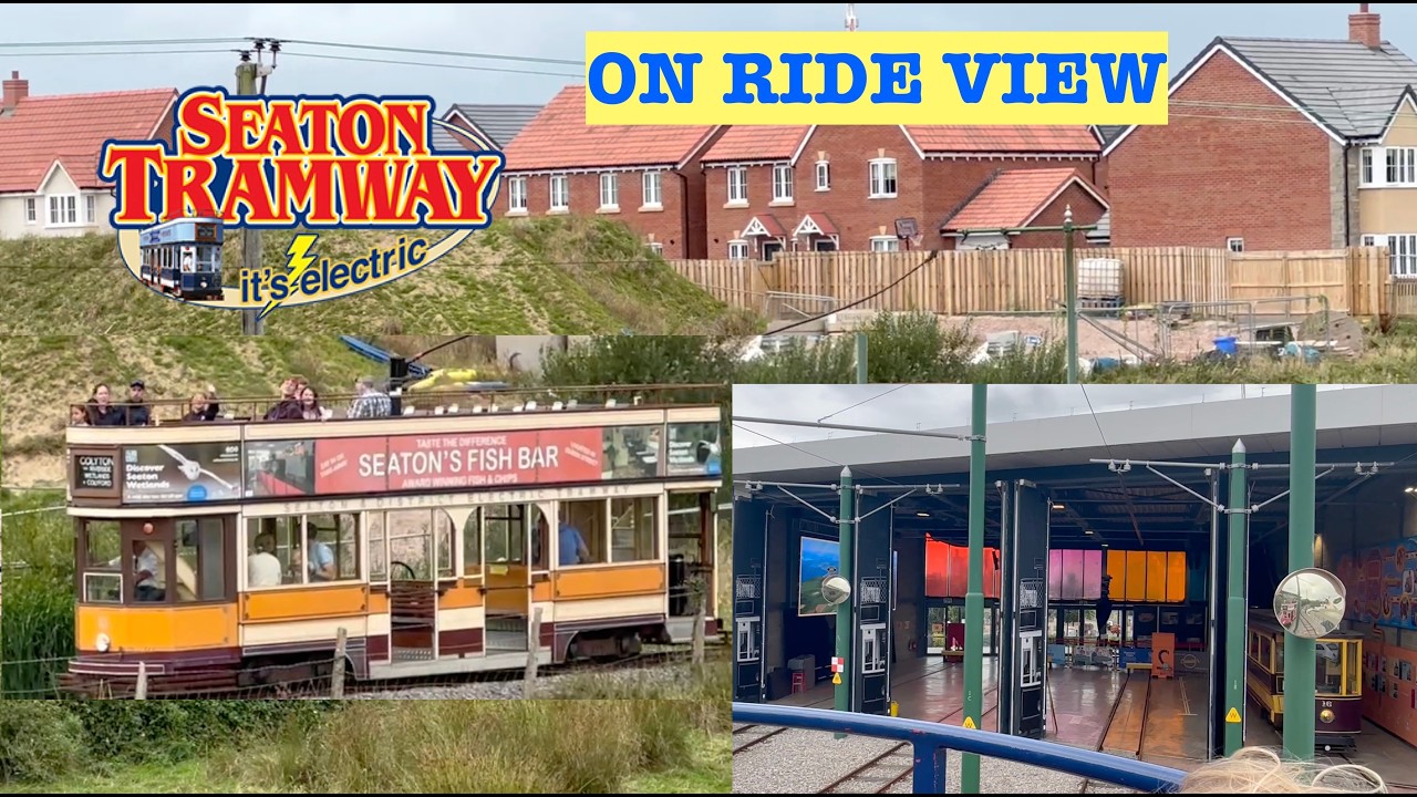 Seaton Tramway -  Front row top deck view & more - 54 years old!
