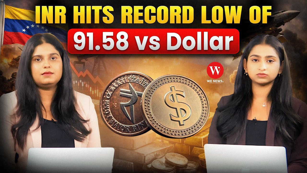 Rupee Crash Alert: INR Hits Record Low of 91.58 vs Dollar | We News