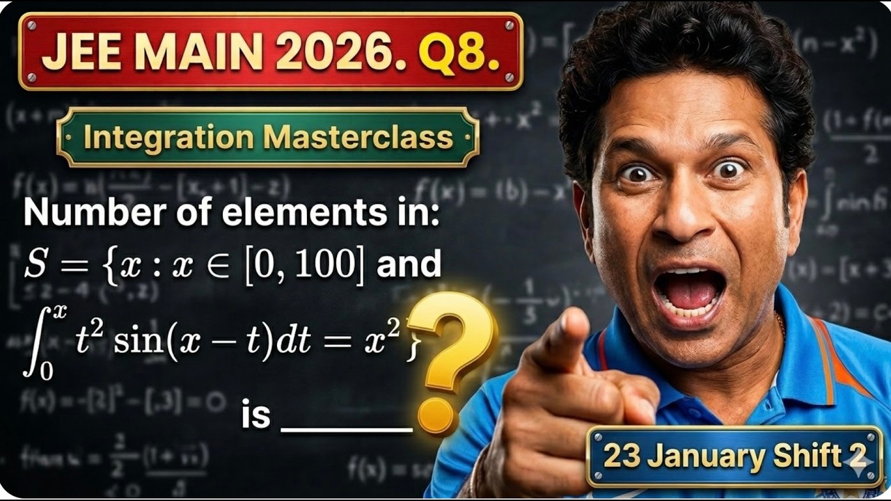 The number of the elements in the set S ={x:x € [0, 100]  and ∫₀ˣ t² sin(x − t) dt = x²  🔥|| PYQ
