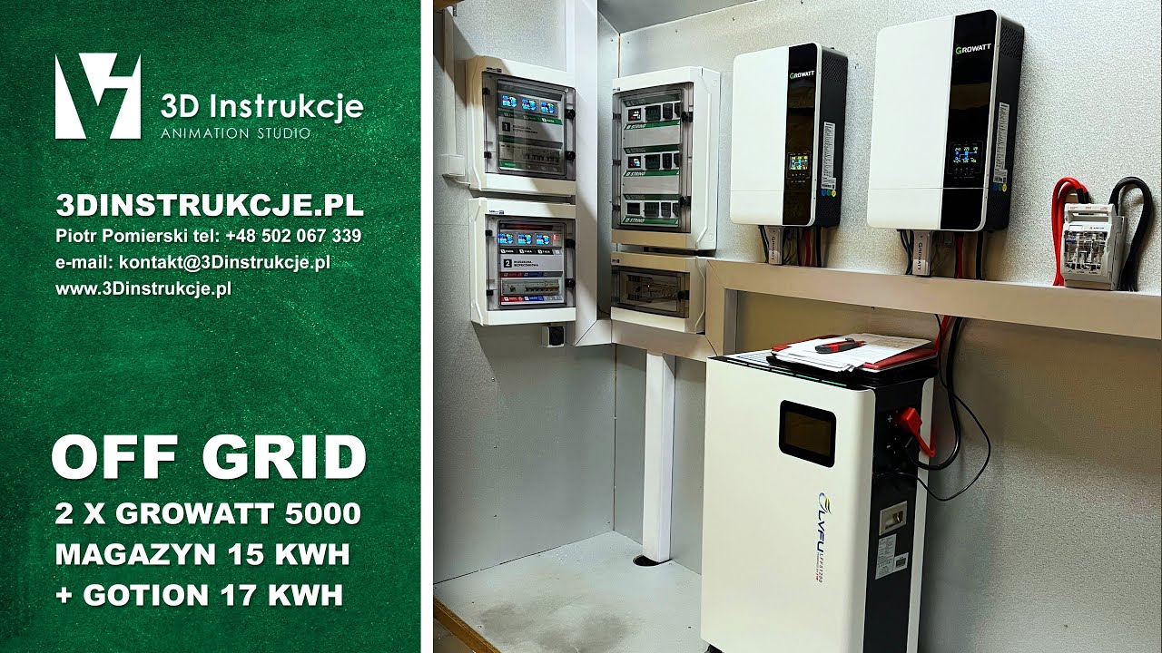 OFF GRID instalacja 10kWp na dw&oacute;ch falownikach GROWATT 5000