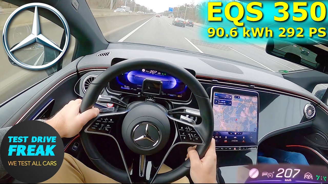 2022 Mercedes EQS 350 292 PS TOP SPEED GERMAN AUTOBAHN DRIVE POV