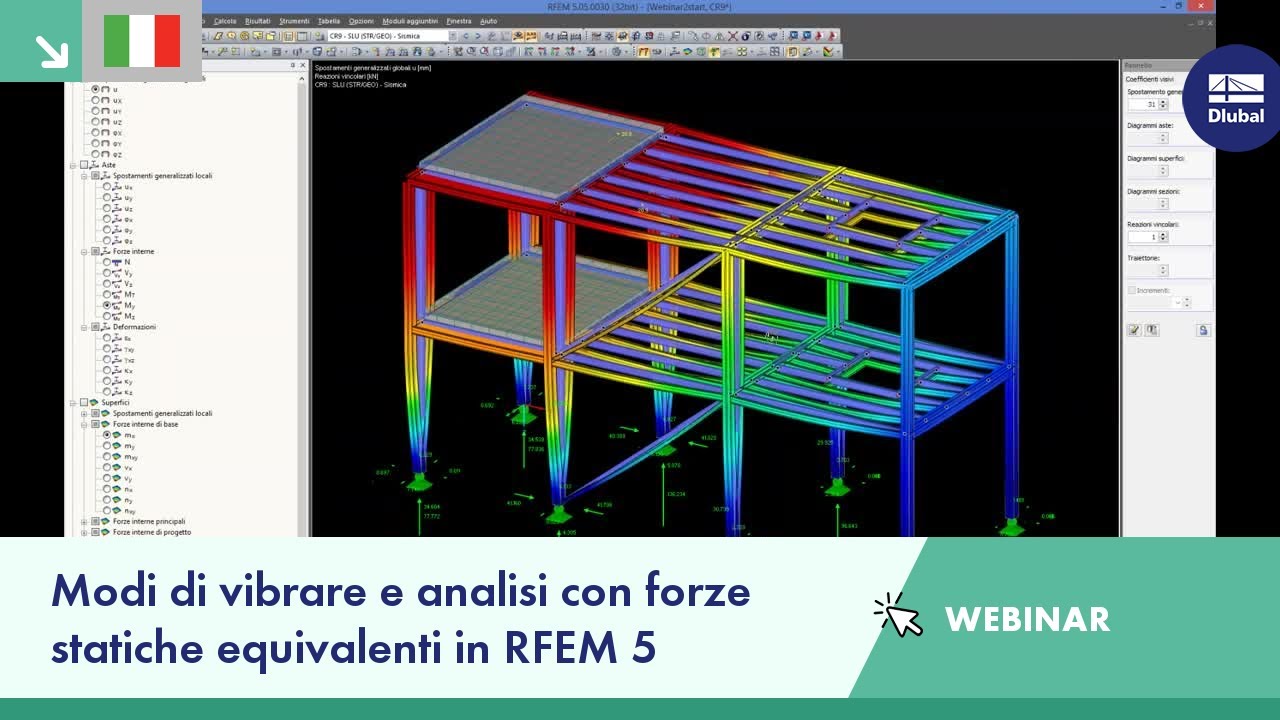 Modi di vibrare e analisi con forze statiche equivalenti in RFEM 5