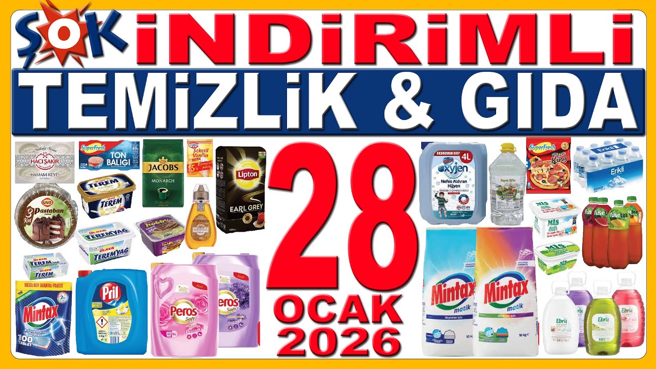 ŞOK İNDİRİMLİ TEMİZLİK GIDA &Uuml;R&Uuml;NLERİ BU HAFTA | ŞOK 28 OCAK 2026 KATALĞU | ŞOK MARKET BU HAFTA