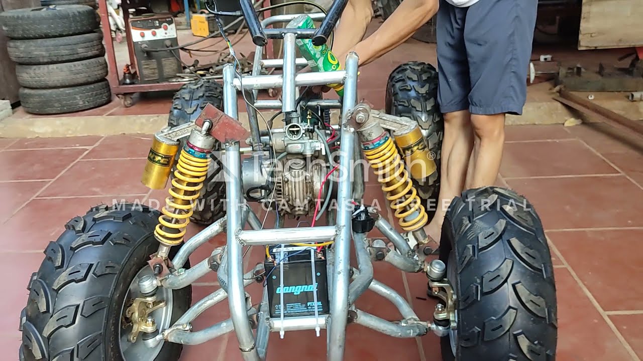 Homemade ATV off-road part 6: install reverse gear box and align #atv #cartech #car