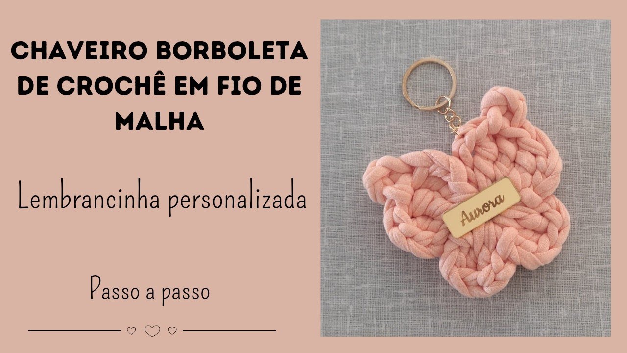 Como fazer chaveiro de borboleta em fio de malha| Lembrancinha em crochê |Passo a passo