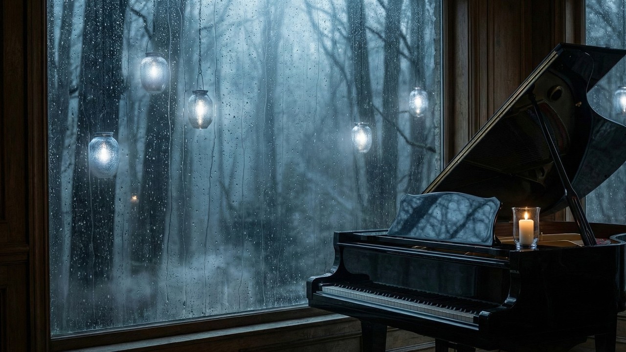 2026 Piano Music for Deep Sleep with Rain Sounds | Winter Night Warmth (3 Hours)