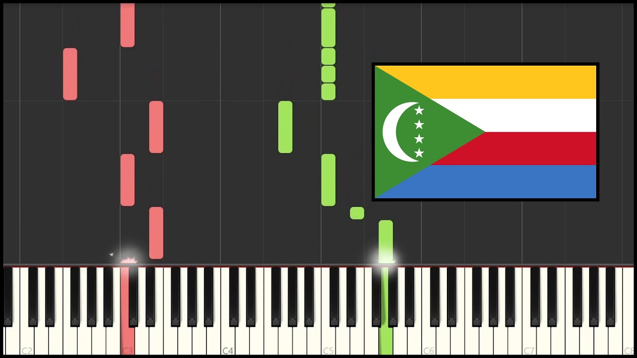 Comoros National Anthem - Udzima Wa Ya Masiwa (Piano Tutorial)