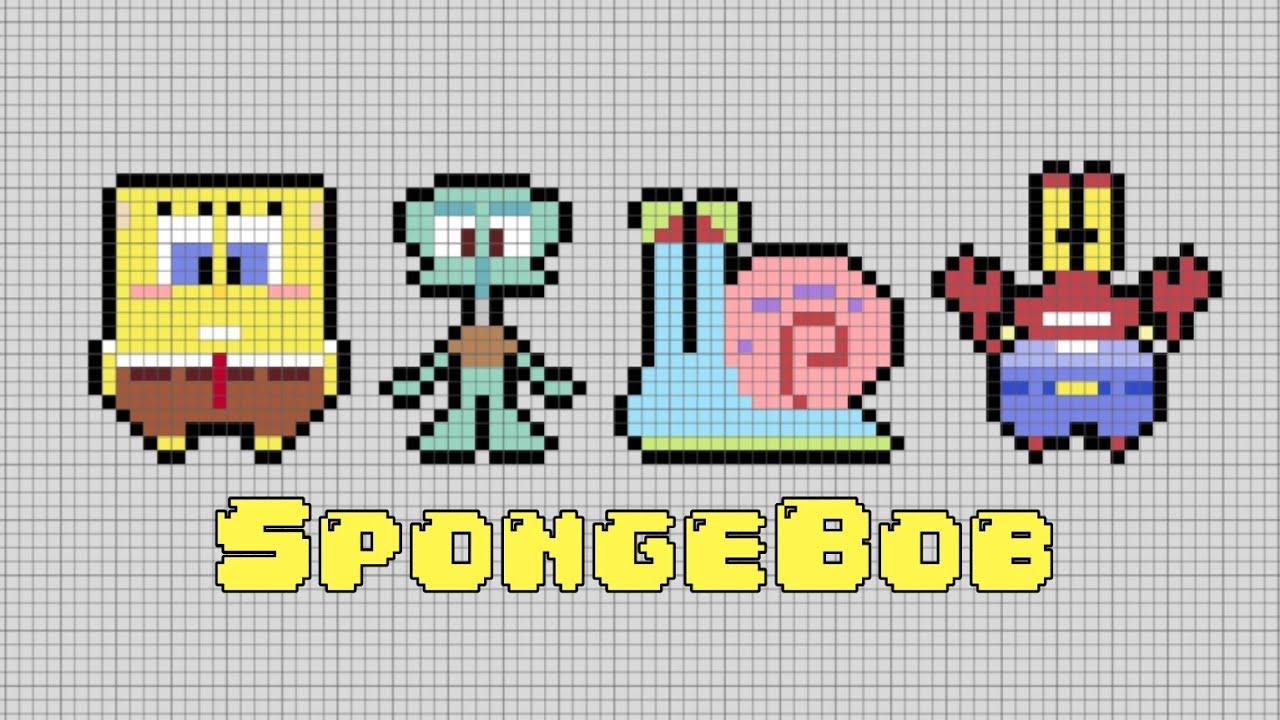 How to Draw Pixel Art For Beginners | SpongeBob SquarePants 