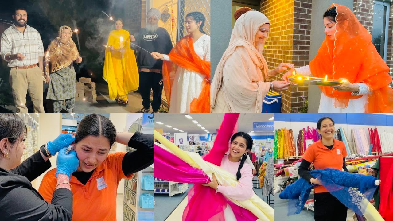 PEHLI DIWALI WITH SOHRA FAMILY | SAMTA GOT PIERCED | SASU MAA LAI SURPRISE | INDER & KIRAT