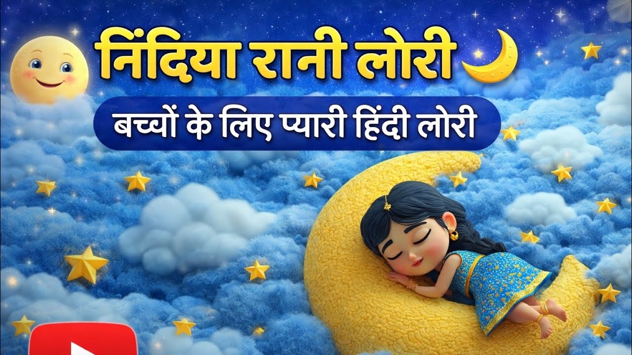 निंदिया रानी लोरी 🌙 | बच्चों के लिए प्यारी हिंदी लोरी