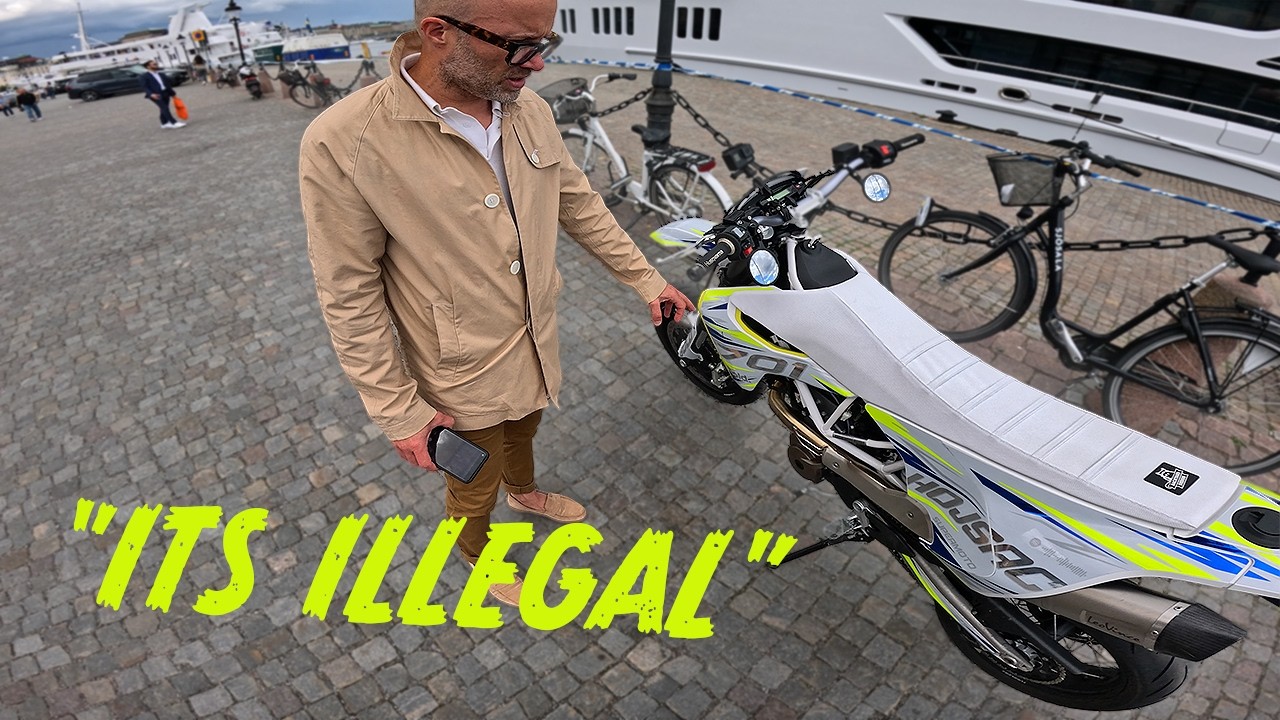 Riding my SUPERMOTO to HUGE YACHT in Stockholm