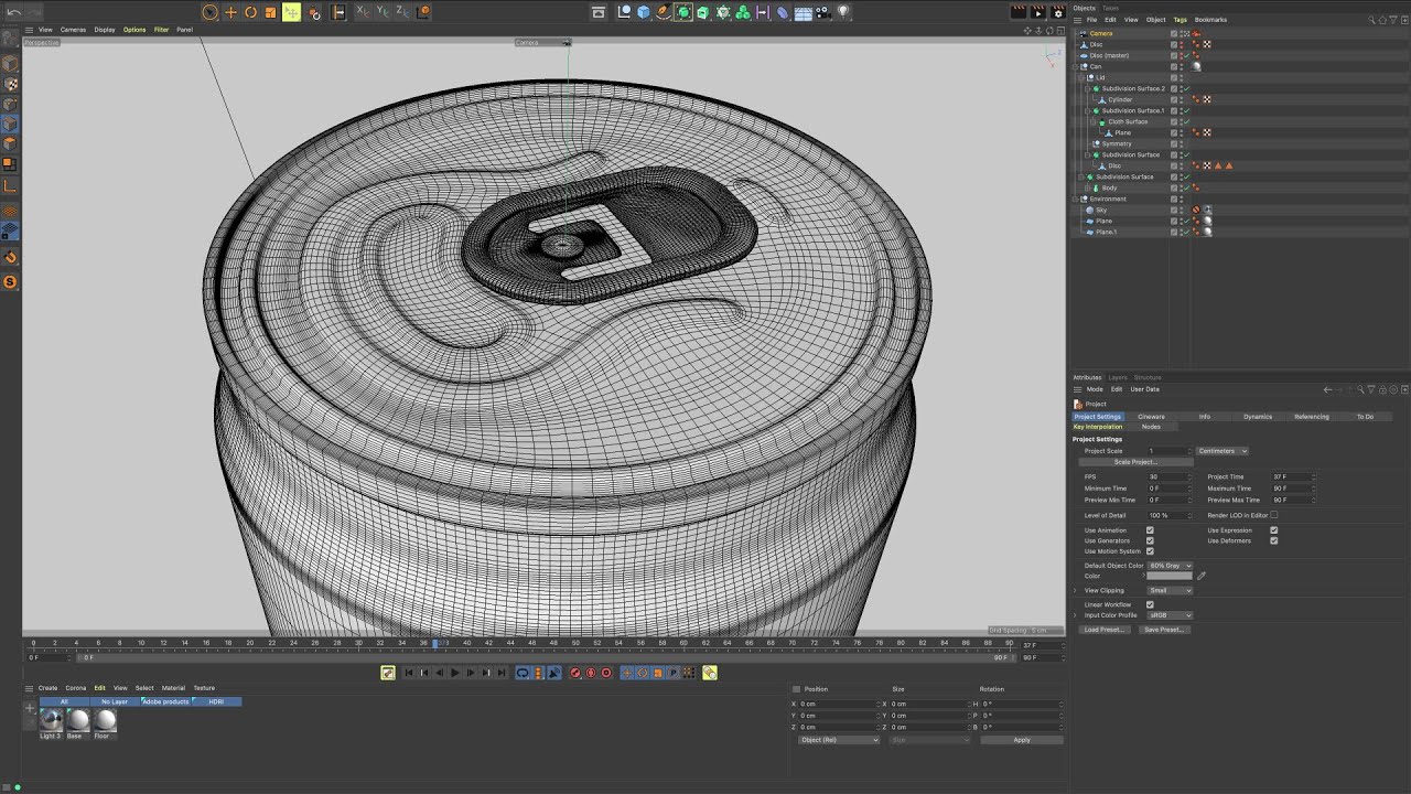 Modeling a Soda Can in Cinema 4D (my design process)