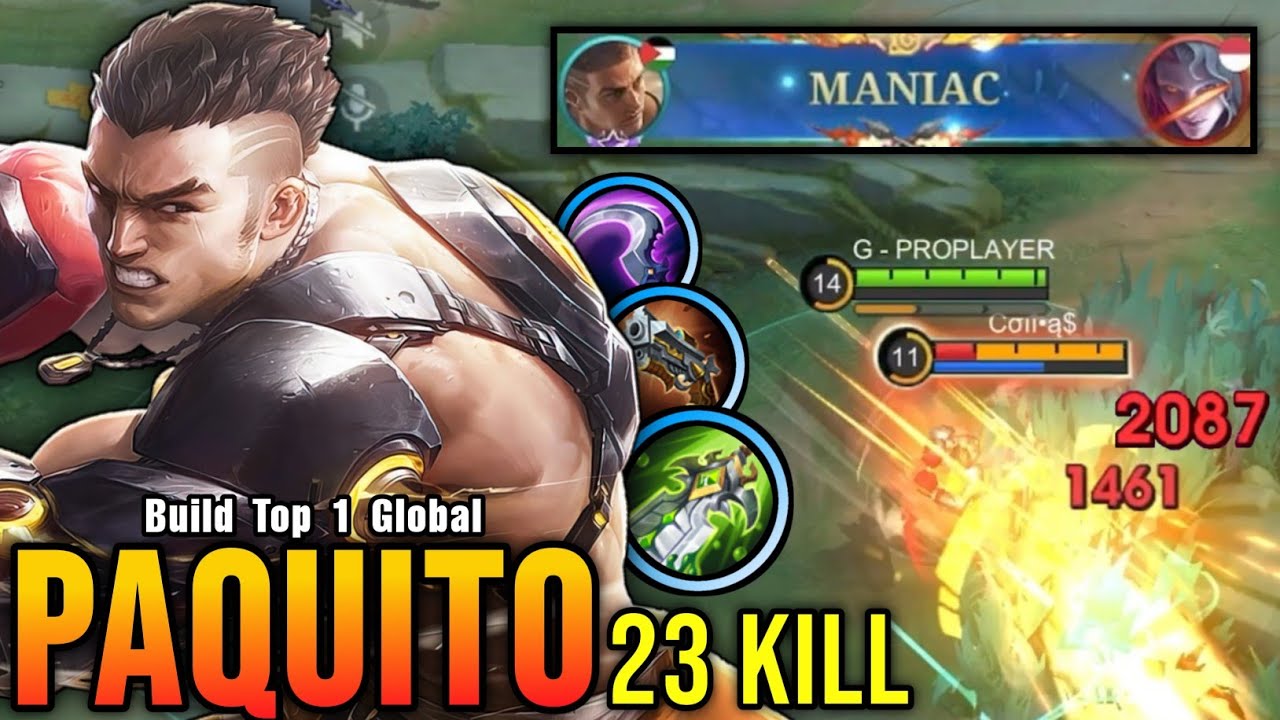 23 zab&oacute;jstwa + MANIAC!! Insane Burst Damage Paquito One Shot Build - Najlepszy globalny build Paq...