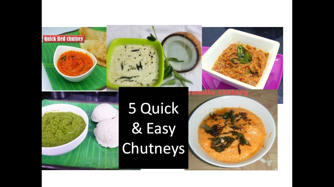 Top 5 Quick & Easy chutneys |side dish for Idli,dosa | Deeps kitchen