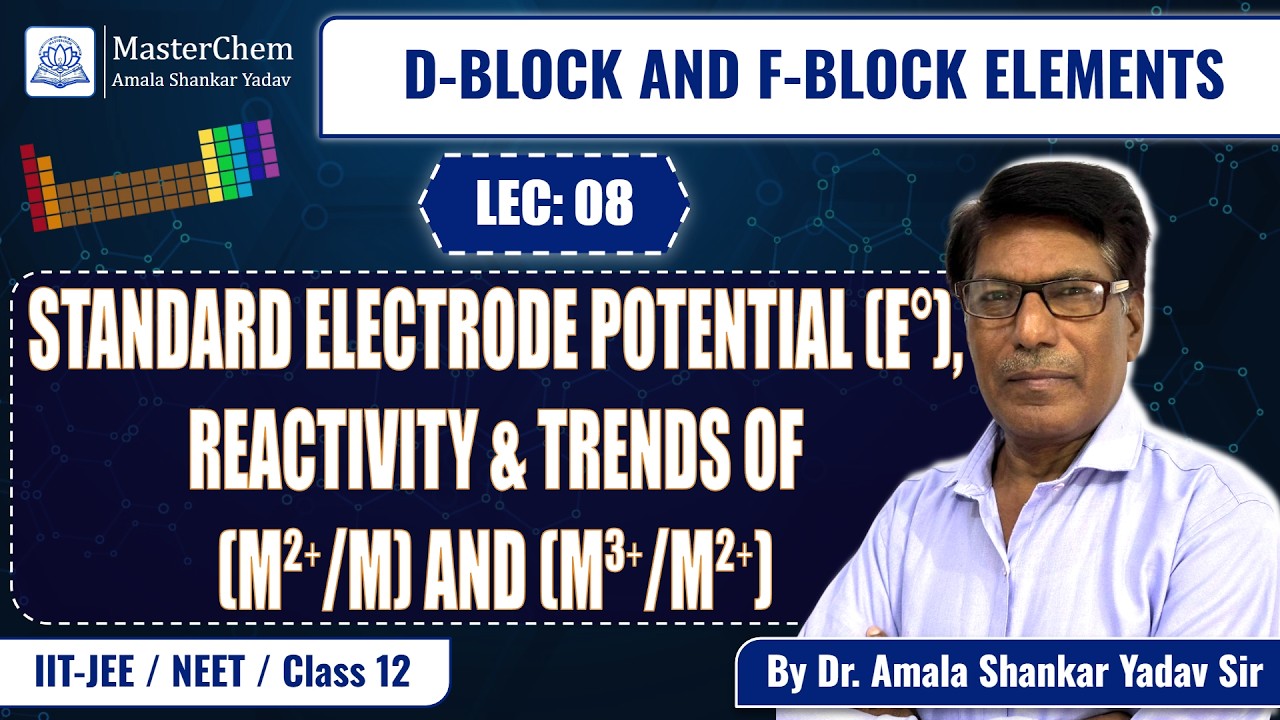 Class 12th: Standard Electrode Potential (E°), Reactivity & Trends of (M²⁺/M) and (M³⁺/M²⁺)