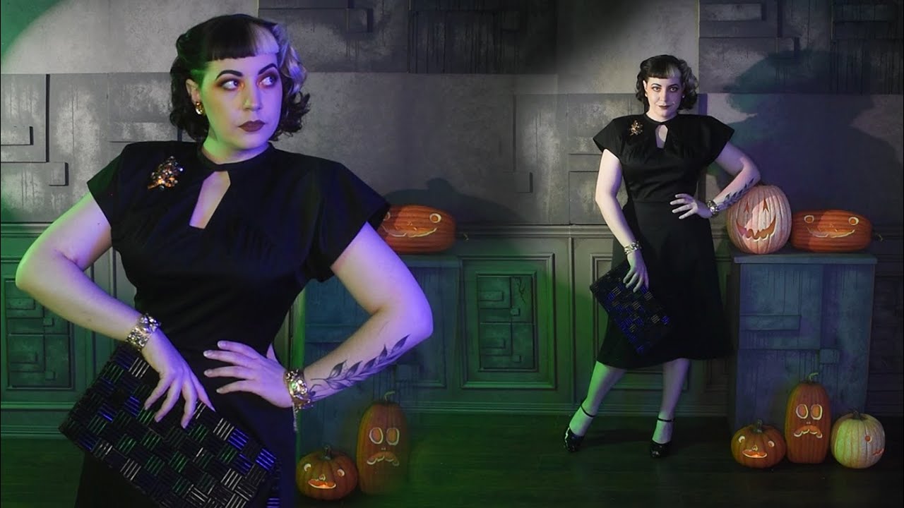Coffin Cutout Dress // Black Sateen Simple Dress