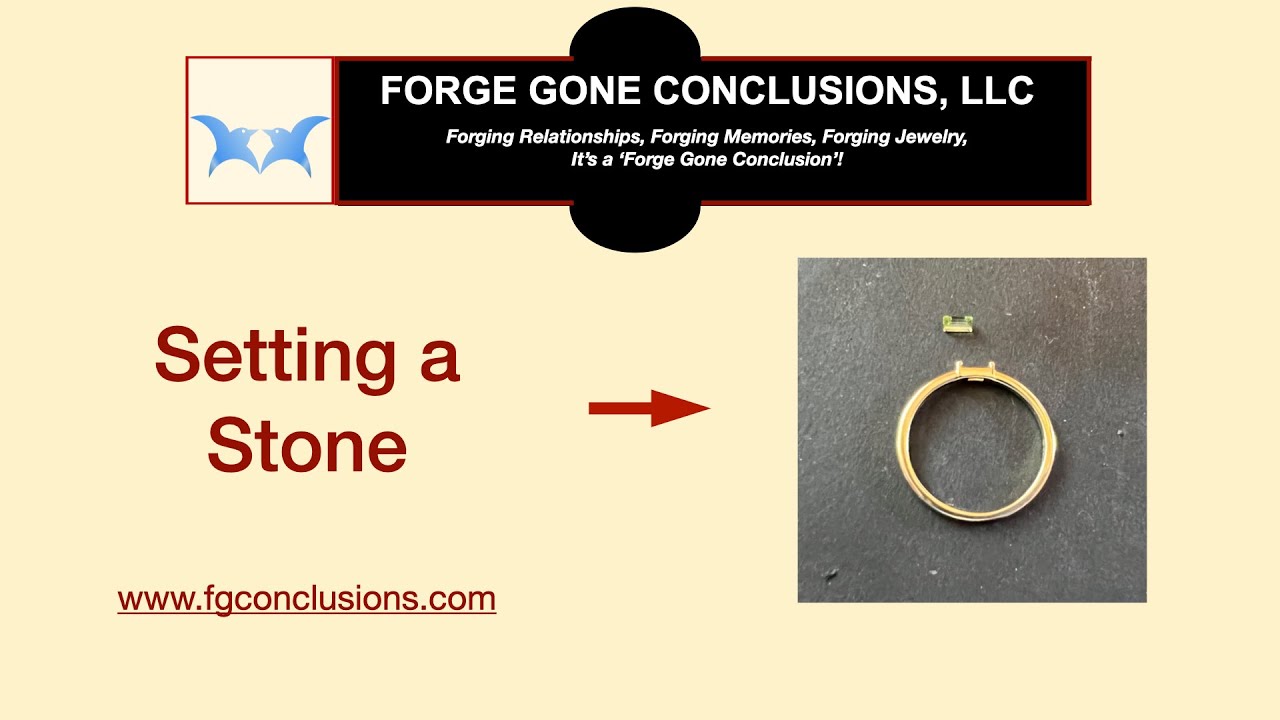 Setting a Baguette Stone - Jewelry Repairs - Peridot Stone - How to set a 2-prong stone