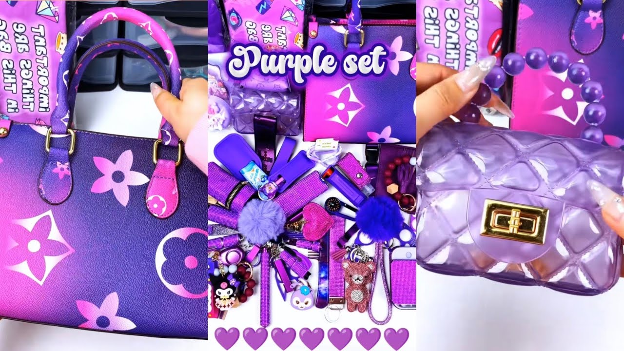All Purple💜 ‎Huge 40 scoop order packing| Satisfying ASMR| Selfdefense & Cutebag| Enjoy💋