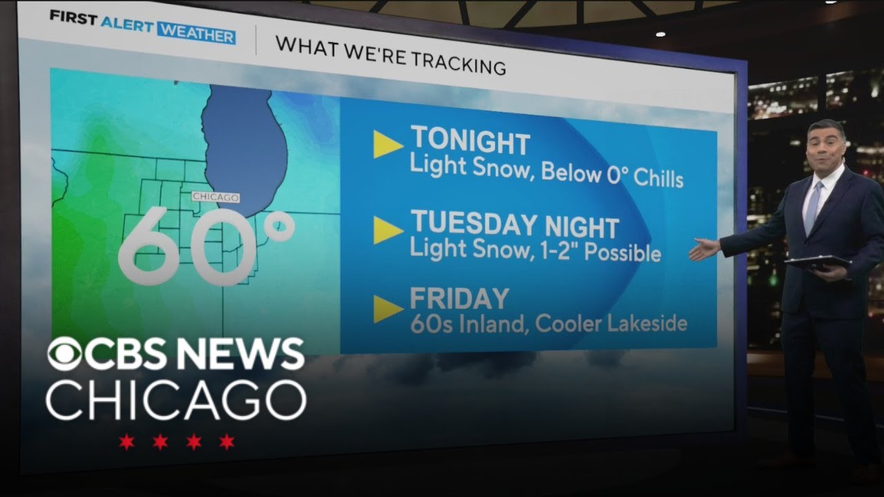 Light snow, below zero wind chills for Chicago